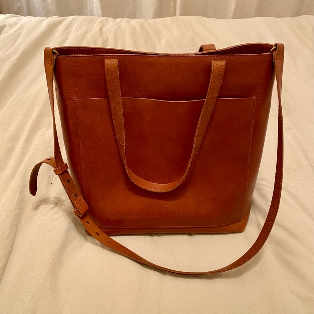 Madewell Zip-Top Medium Leather Transport Tote